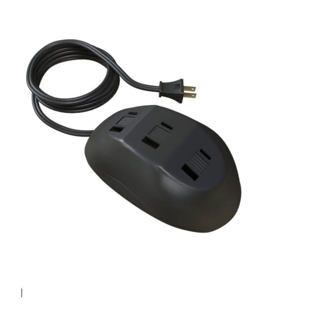 Stanley 31369 PowerHub Tabletop Polarized 3-Outlet Extension Cord, Black